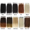 Human Hair Bulks Kinky Curly Hair Bundles Synthetic Hair Extensions Blonde Two Tone Color Hair Weave Bundles Thick 300g For Women 230925