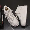 Nieuwe Witte Hoge Top Mannen Sneakers Lace Up Lederen Sportschoenen Big Size 43 Man Gevulkaniseerde Sneakers Tenis Trainers mannelijke Casual Laarzen