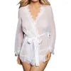 Vêtements de nuit pour femmes Lingerie sexy pour femmes Ensemble dentelle Babydoll Chemise col en V Chemise de nuit Chemise de nuit Maternité Déshabillé Sleepdress