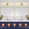 Applique murale Jmzm LED en laiton sur miroir avec abat-jour en verre transparent 28W barre lumineuse pour salle de bain salon lumière