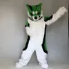 Discount factory Wolf Green Long Fur Furry Costume Husky Dog Fox Mascot Costume Fancy Dress Birthday Birthday Party Christmas Suit Carnival Unisex Adults Outfit