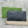 Mens plånbok super g läder designer plånböcker kreditkort mode långa handväska dubbla bokstäver porte monnaie pass lyx plånböcker