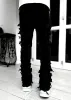 Stack Jeans Paarse jeans voor heren, regular fit, gestapelde patch, Distressed, vernietigd, rechte denim broek, streetwear kleding Thekhoi-12 CXG26