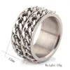 Cluster Rings Men's Jewelry Fashion rostfritt stålkedja spinner för man och kvinnor