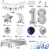 Autres fournitures de fête d'événement 18e 30e anniversaire Ballons Décor 40 50 ans Décorations de fête d'anniversaire pour hommes femmes Bleu Confetti Ballon Garland Arch 230923