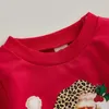 Rompers Ruewey Christmas Baby Girl Chłopiec Ubrania jesienne zimowe body Bodysuit Stuff Santa Print Done Tleeve Descsuit for Kids