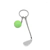 Anahtarlıklar 20pcs Anahtarlık Mini Golf Raket Top Kolye Keyasyon Anahtar Yüzük Yaratıcı Metal Tenis Zincir Spor Kulüpleri Hediye