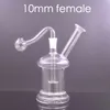 Atacado 10mm feminino mini narguilé colorido cogumelo percolador água vidro dab rig bongs com queimador de óleo banger tigela para fumar