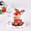 Obiekty dekoracyjne figurki świąteczne żywicę łosia elk santa claus ozdoby Wesołych Świąt Dekoracja na figurki domowe Miniature