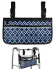 Storage Bags Moroccan Pattern Dark Blue Geometric Wheelchair Bag With Pockets Armrest Side Electric Scooter Walking Frame Pouch