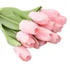 Decorative Flowers 3pcs High End Touch Moisturizing Tulip Artificial For Home Decoration Cake Pography And Scenery