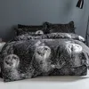 Sängkläder sätter 3st Star Sky Duvet Cover med kuddfodral tryckt lyx 3D -tröskelbäddsuppsättning med Cover Queen/King Double eller enkelsäng 230923