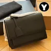 Hög Qulity crossbody lady axelväska rosa designer väska axelväska y brev solnedgång väska äkta läder med guldkedja klassisk stil arbetsväskor lyxväska