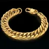 Mens Simple Chunky Heavy 14mm rostfritt stål Curb Cuban Link Chain Armband för män handledsmycken gåvor246j