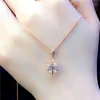 Kedjor Creative Plated 14k Rose Gold Geometric Stars Pendant 585 Sparkling Crystal Necklace Light Luxury Jewelry Gift