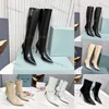 Designer Laarzen Dames Laarzen Naaldhak Kalfsleer Knielaars Rits Lakleer Schoenen Puntige Hoge Hakken Herfst Winter Laars Dames Bruiloft Schoenen Maat 35-41