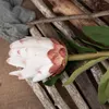 Fleurs décoratives 37 cm élégants bouquets réalistes Po accessoires créatifs à la main mise en page de fête fleur artificielle décor de mariage faux Protea