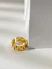 Cluster-Ringe aus Messing mit 18-karätigem Gold, Kettenband, offener Damenschmuck, Punk, Party, Designer, Club, Cocktail, Japan, Korea, Mode