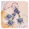 Sleutelhangers Blauw Boze Oog Sleutelhanger Ring Sieraden Schildpad Eiffeltoren Sleutelhanger Mode Dieren Vlinder Charms Kettinghouder Voor Handtassen Dhnwt