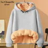 Felpe con cappuccio da uomo Felpe autunno e inverno Tendenza moda in lana di agnello Felpa con cappuccio casual sciolto comodo spesso caldo cappotto di grandi dimensioni di alta qualità 230925