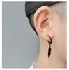 Boucles d'oreilles pendantes Punk Vintage Design feuille cerceau pour femmes hommes bijoux accessoires noir inoxydable plume boucle d'oreille Brincos