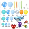 Autres fournitures de fête d'événement 123pcs Blue Ocean Animaux Thème Ballons en latex Garland Arch Joyeux anniversaire Ballon Set Décoration de fête Anniversaire Boy Globos 230923