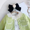 Set di abbigliamento Autunno coreano neonate vestiti Set bambola colletto giacca gonna a pieghe due pezzi 2-9 anni vestito per bambini Roupa Infantil Menina