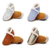 First Walkers Autumn Winter äkta läder Baby Moccasins Soft Bottom Spädbarn Crib Shoes Toddler Indoor Boots 230925