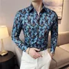 Männer Hemden Sommer Hohe Qualität Casual Langarm Hemd/Männlich Slim Fit Druck Herbst Kleidung Camisa Masculina S-3XL