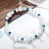 Bracelets de charme Bracelets de perles bleu mauvais œil pierre d'oeil de chat naturel 6 8mm opale hommes bracelets réglables femmes Bracelet chanceux Yoga bijoux cadeaux Q230925