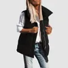 Gilets pour femmes Femmes Manteau Court Gilet Lâche Revers Pain Down Coton Veste Vêtements De Couchage Hiver