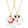 Pendant Necklaces Cute Santa Claus Christmas Elk Necklace White Beard Presents Gifts To Children