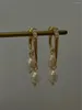 Boucles d'oreilles créoles simples et à la mode pour fans de célébrités, perles en poudre broyables, double usage, élégantes, Noble et Cool, 181/00, L6-4