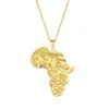 Colore argento Colore oro Mappa Africa con bandiera Collane a catena con ciondolo Mappe africane Gioielli per donna Uomo Catene293t