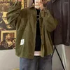 Camicie casual da uomo Camicia di velluto a coste vintage Manica lunga Streetwear Abbigliamento uomo Camicetta maschile autunnale oversize per il tempo libero Taglie forti