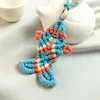 Correntes boêmio étnica artesanal tecido peixe concha pingente colar para mulheres meninas animais coloridos suéter longo jóias presentes