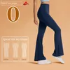 Leggings da donna Holifeni Nuls Pantaloni da donna in Lycra a gamba larga Pantaloni a vita alta larghi e slim per yoga Pantaloni a zampa d'elefante Nude Taglia libera 230925