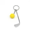 Anahtarlıklar 20pcs Anahtarlık Mini Golf Raket Top Kolye Keyasyon Anahtar Yüzük Yaratıcı Metal Tenis Zincir Spor Kulüpleri Hediye