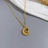 Ketten Mode Trendy 100 Sprachen Ich liebe dich Zirkon Intarsien Mond Anhänger Halskette Für Frauen Zubehör Valentinstag Geschenk Schmuck