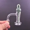 Le moins cher Quartz Banger Nail Brûleur à huile avec des chaînes de marbre en verre Cap 10mm 14mm 18mm Mâle Femelle Pipe à fumer pour Dab Rig Bong DHL Gratuit