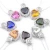 LUCKYSHINE Vintage Jewelry 8 Color Citrine Peridot Topaz Pendants Gems 925 Silver Heart Pendant Jewelry Gift Canada Mexico Jewelry274r