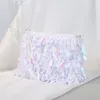 Kvällspåsar silver paljett tassel kvinnor liten crossbody handgjorda pärlstav damparti koppling handväska handväskor b473 230926