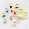 Hoop Huggie Studs Gold Earrings For Women Colorf Oil Drip Zircon 18K Plated Candy Style Heart Jewelry New Drop Delivery Dh82W