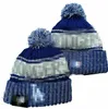 Bonnet Dodgers Bonnets Équipe de baseball nord-américaine Patch latéral Hiver Laine Sport Tricot Chapeau Crâne Casquettes A0