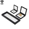 Jewelry Boxes PE Film Storage Box 3D Packaging Case Gemstone Free Stand Floating Frame Membrane Ring Earrings Necklace Display Holder 230926