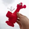 Pipa ad acqua per fumatori con pollo urlante rosso in silicone infrangibile da 6,8 pollici