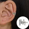 Orecchini posteriori Orecchino di cartilagine finto Polsino dell'orecchio in metallo Clip Cerchio geometrico Earcuff Non piercing Osso a forma di C