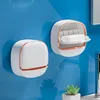 Porte-savons Salle de bain porte-savon rabattable sans poinçon mural boîte de vidange de savon ménage toilette bébé porte-savon créativité support de rangement 230926