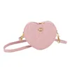 Female Sweet Heart Round Handbags High Quality PU Leather Cross Body Bags for Women Small Shoulder Bags