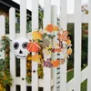 Decorative Flowers 30.5cm Wood Fall Wreath Pumpkin Decoration Durable Multifunctional Lifelike Harvest Door Sign For Front Porch